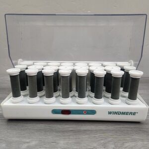 Windmere Vintage Hot Roller Set 24 Velvet Flocked Electric Hair Setter White